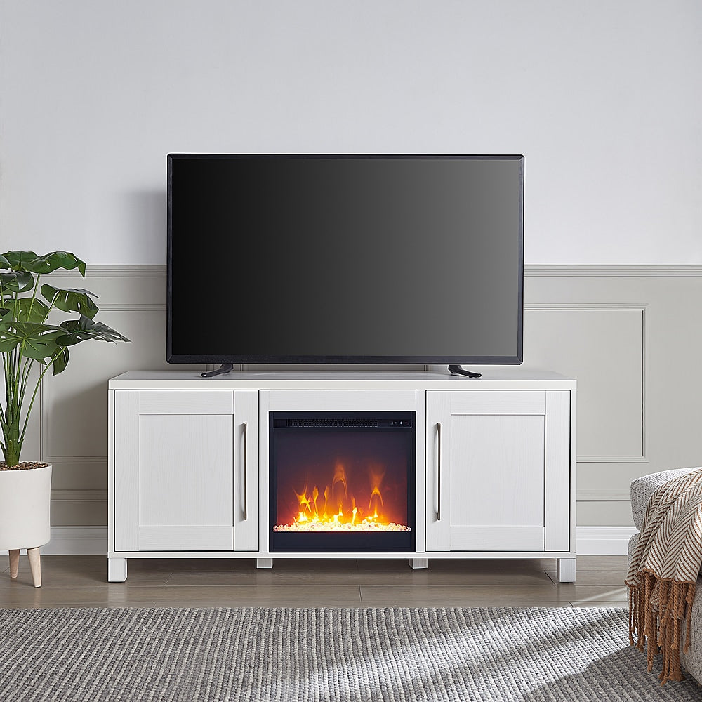 Camden&Wells - Chabot Crystal Fireplace TV Stand for TVs up to 65" - White_1
