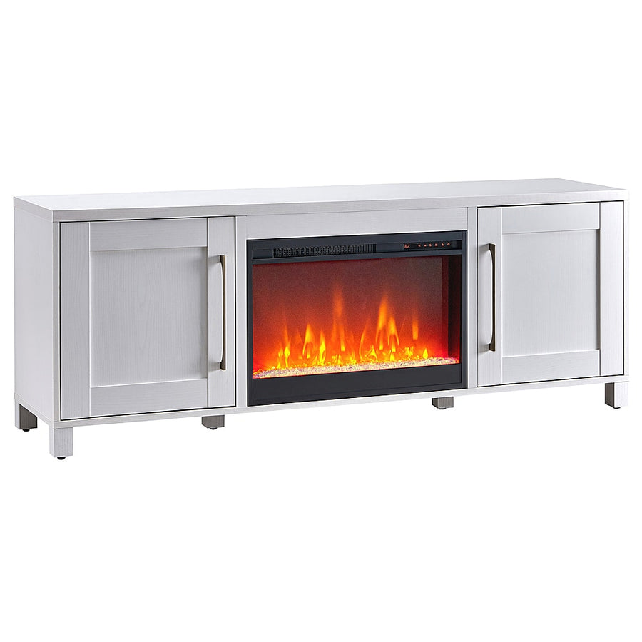 Camden&Wells - Chabot Crystal Fireplace TV Stand for TVs up to 80" - White_0