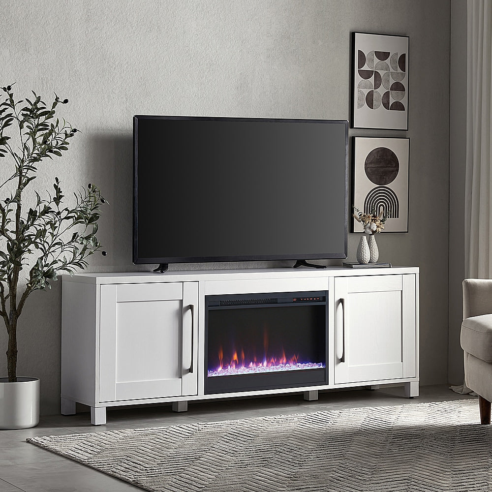 Camden&Wells - Chabot Crystal Fireplace TV Stand for TVs up to 80" - White_1