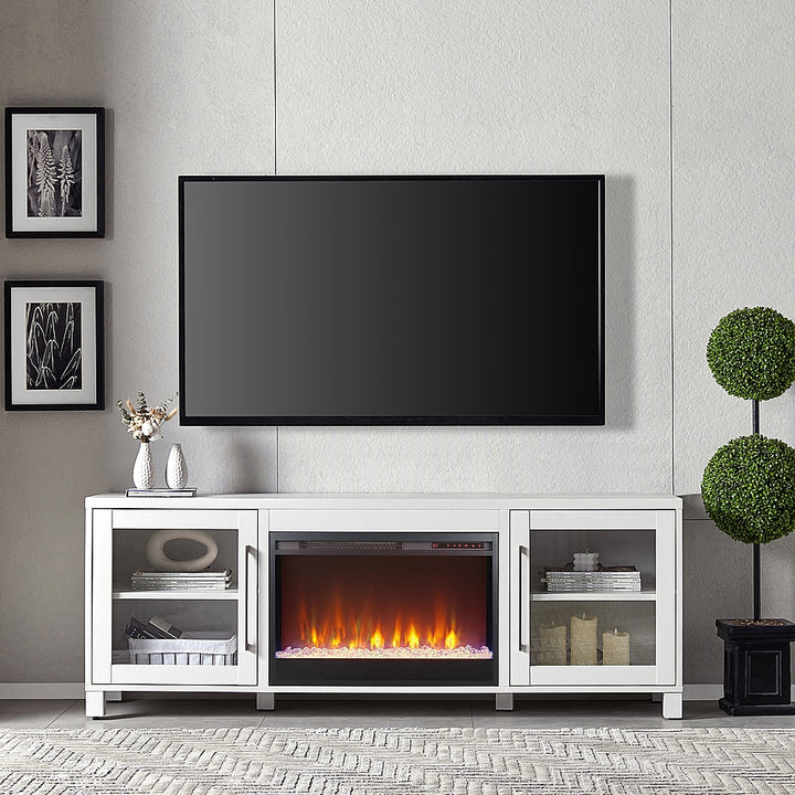 Camden&Wells - Quincy Crystal Fireplace TV Stand for TVs up to 80" - White_9