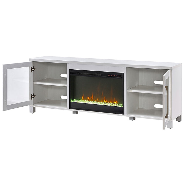 Camden&Wells - Quincy Crystal Fireplace TV Stand for TVs up to 80" - White_7