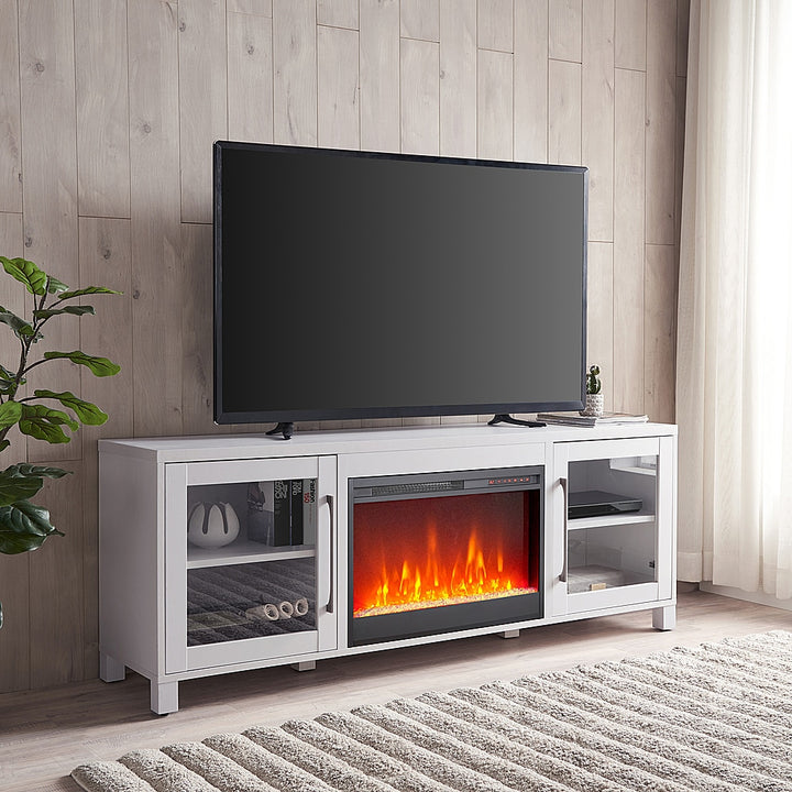 Camden&Wells - Quincy Crystal Fireplace TV Stand for TVs up to 80" - White_3