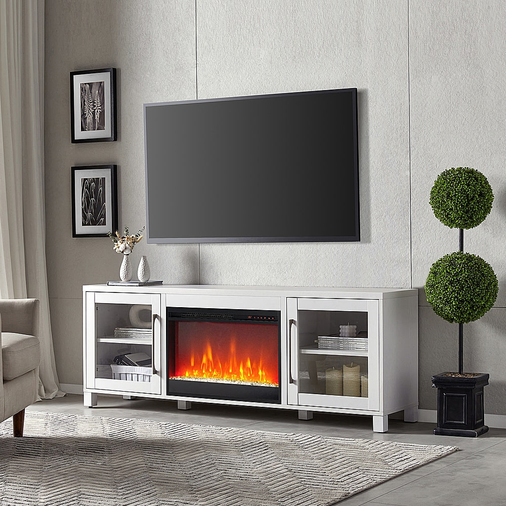 Camden&Wells - Quincy Crystal Fireplace TV Stand for TVs up to 80" - White_1