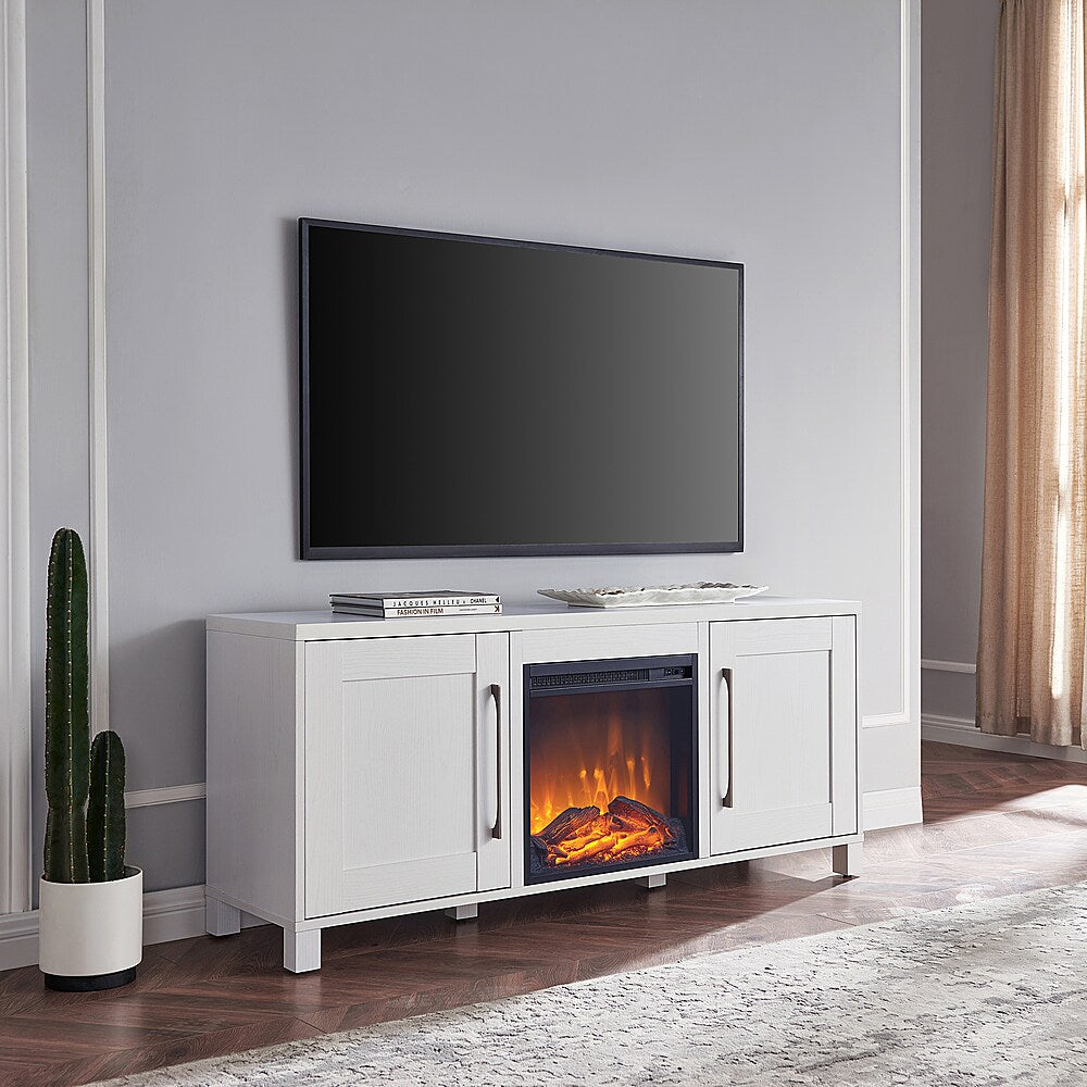 Camden&Wells - Chabot Log Fireplace TV Stand for TVs up to 65" - White_3