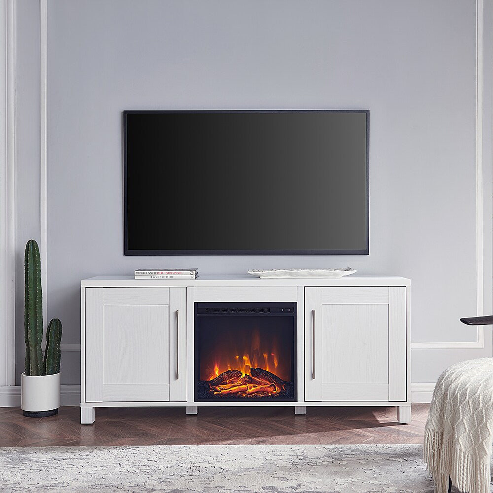 Camden&Wells - Chabot Log Fireplace TV Stand for TVs up to 65" - White_2