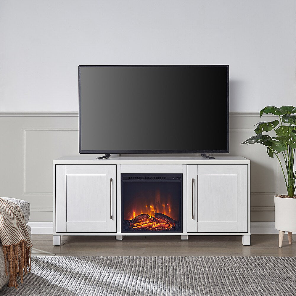 Camden&Wells - Chabot Log Fireplace TV Stand for TVs up to 65" - White_1