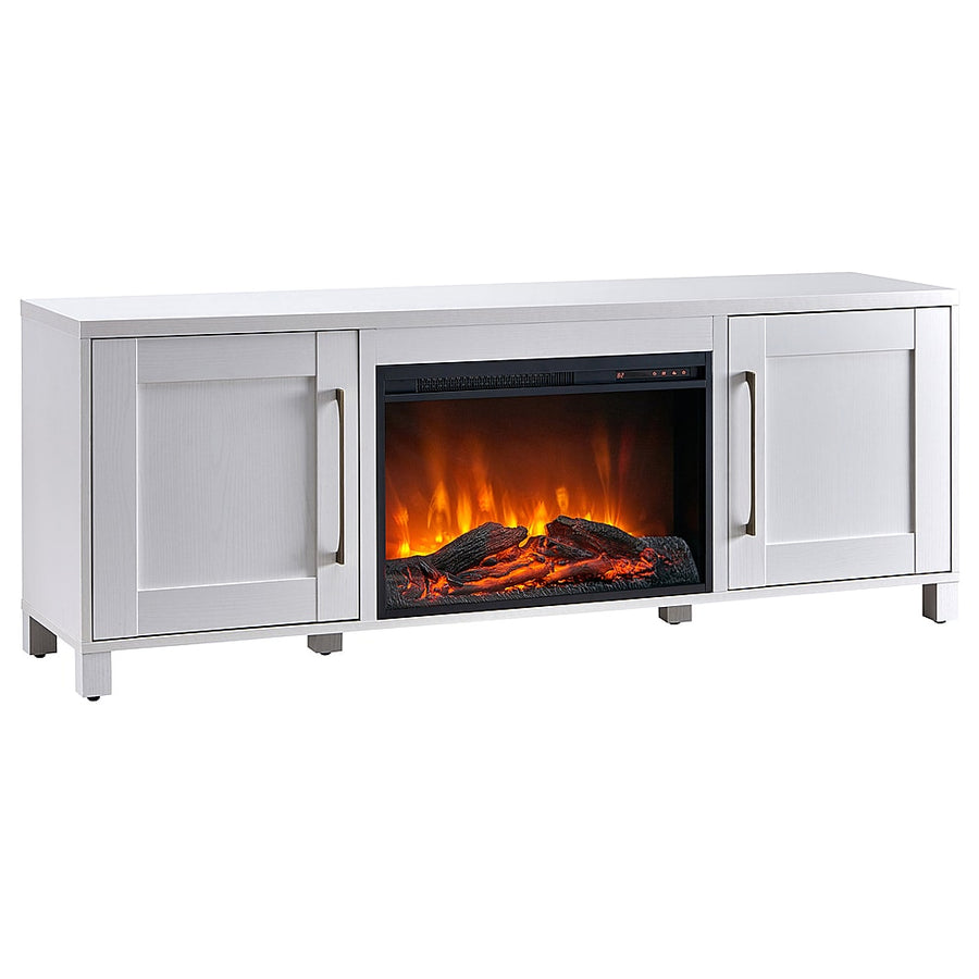 Camden&Wells - Chabot Log Fireplace TV Stand for TVs up to 80" - White_0