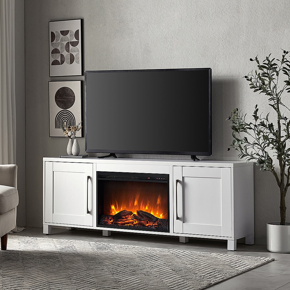 Camden&Wells - Chabot Log Fireplace TV Stand for TVs up to 80" - White_3