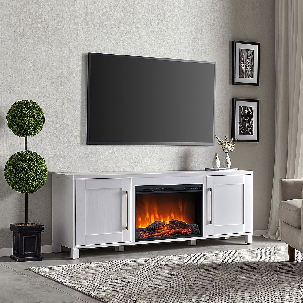 Camden&Wells - Chabot Log Fireplace TV Stand for TVs up to 80" - White_2