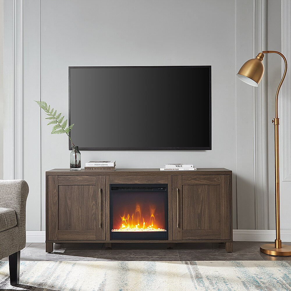 Camden&Wells - Chabot Crystal Fireplace TV Stand for TVs up to 65" - Alder Brown_1