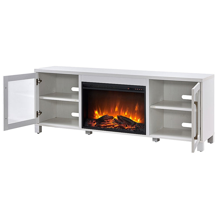 Camden&Wells - Quincy Log Fireplace TV Stand for TVs up to 80" - White_6