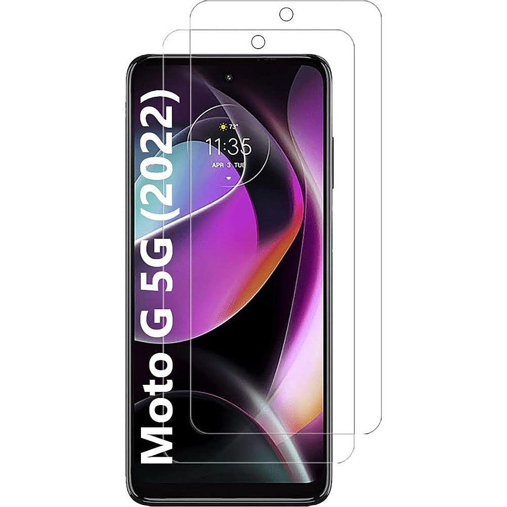 SaharaCase - ZeroDamage Ultra Strong+ Tempered Glass Screen Protector for Motorola Moto G 5G (2-Pack) - Clear_0