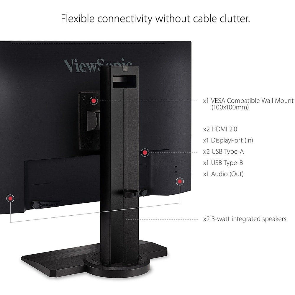 ViewSonic - 23.8 LCD FHD Monitor with HDR (DisplayPort USB, HDMI) - Black_4