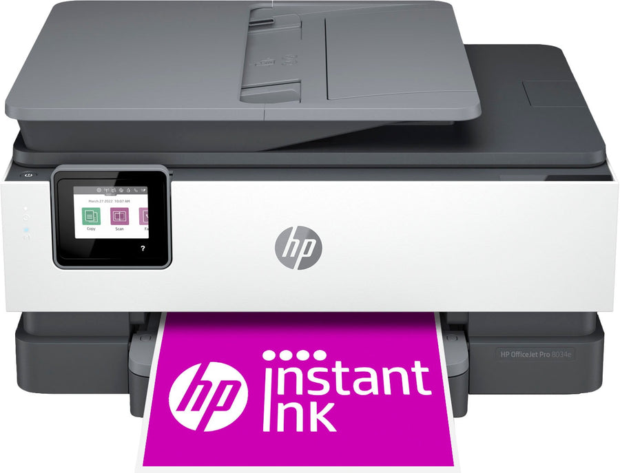 HP - OfficeJet Pro 8034e Wireless All-In-One Inkjet Printer with 12 months of Instant Ink Included with HP+ - White_0