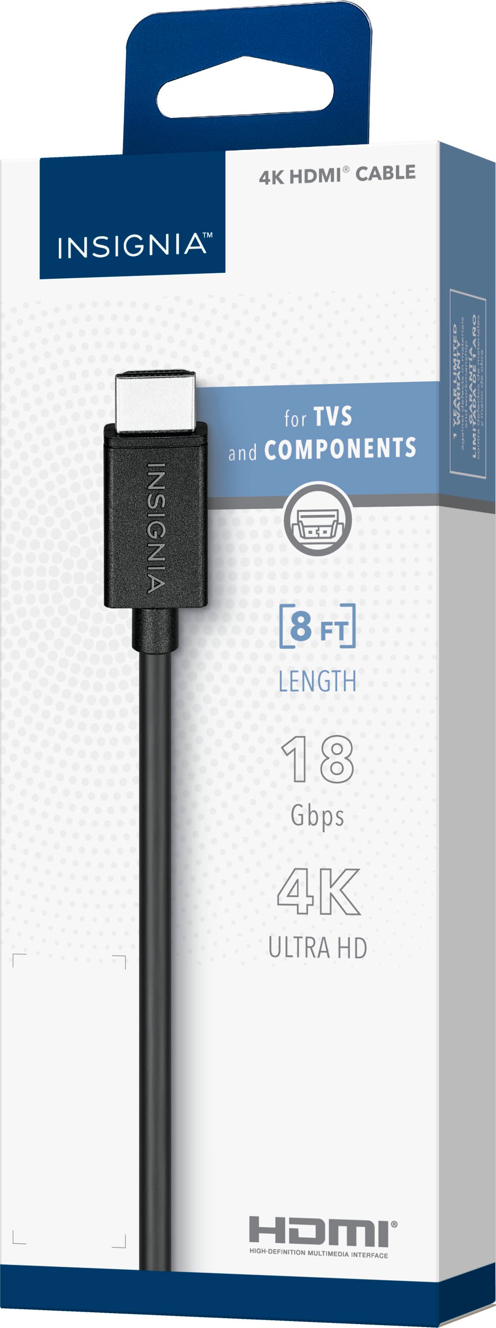 Insignia™ - 8' 4K Ultra HD HDMI Cable - Black_3
