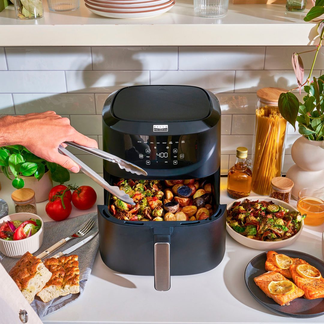 Bella Pro Series - 8-qt. Digital Air Fryer with Divided Basket - Black_3