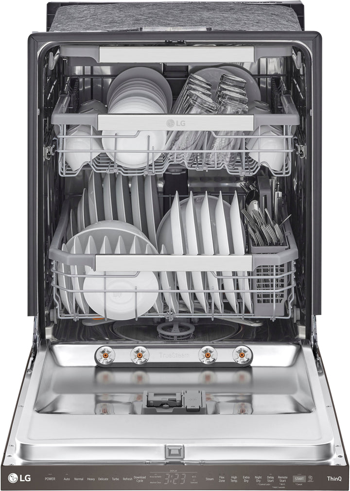LG - 24" Top Control Smart Built-In Stainless Steel Tub Dishwasher with 3rd Rack, QuadWash Pro and 44dba - Black Stainless Steel_4
