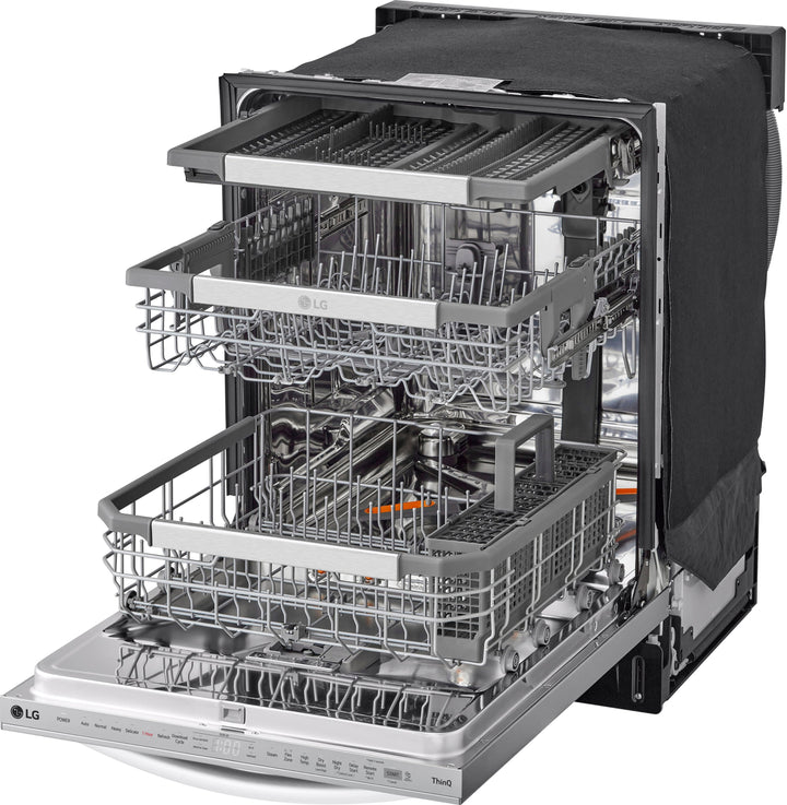 LG - 24" Top Control Smart Built-In Stainless Steel Tub Dishwasher with 3rd Rack, QuadWash Pro and 42dba - Stainless steel_20
