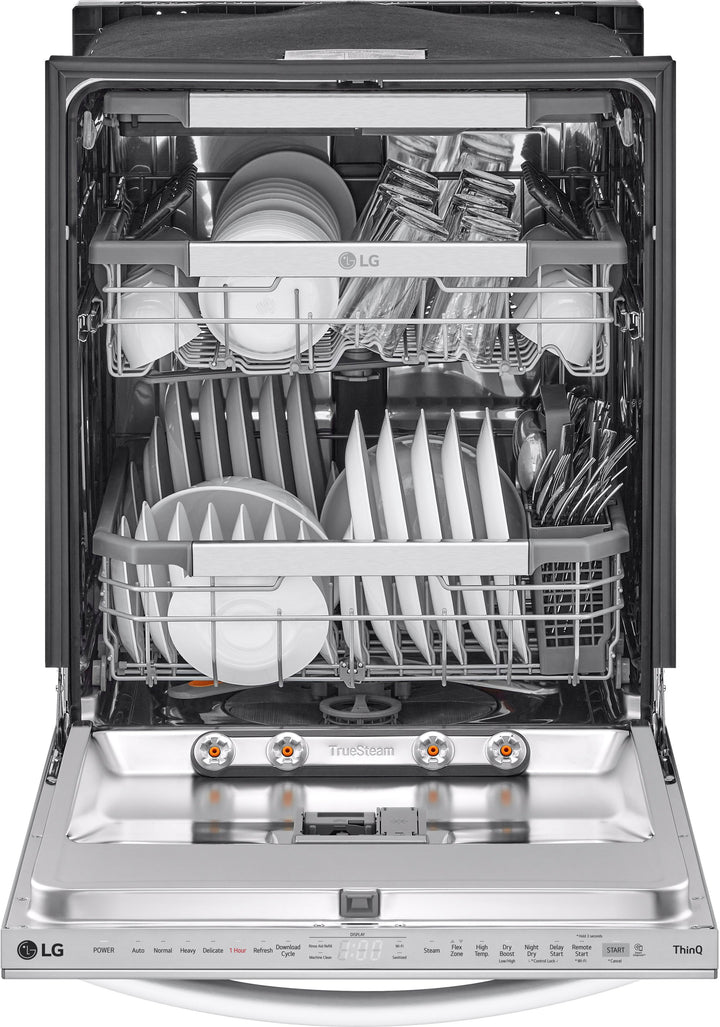 LG - 24" Top Control Smart Built-In Stainless Steel Tub Dishwasher with 3rd Rack, QuadWash Pro and 42dba - Stainless steel_3