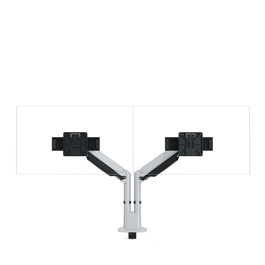 Steelcase - CF Series Intro Dual Monitor Arm with Sliders - Pewter_0