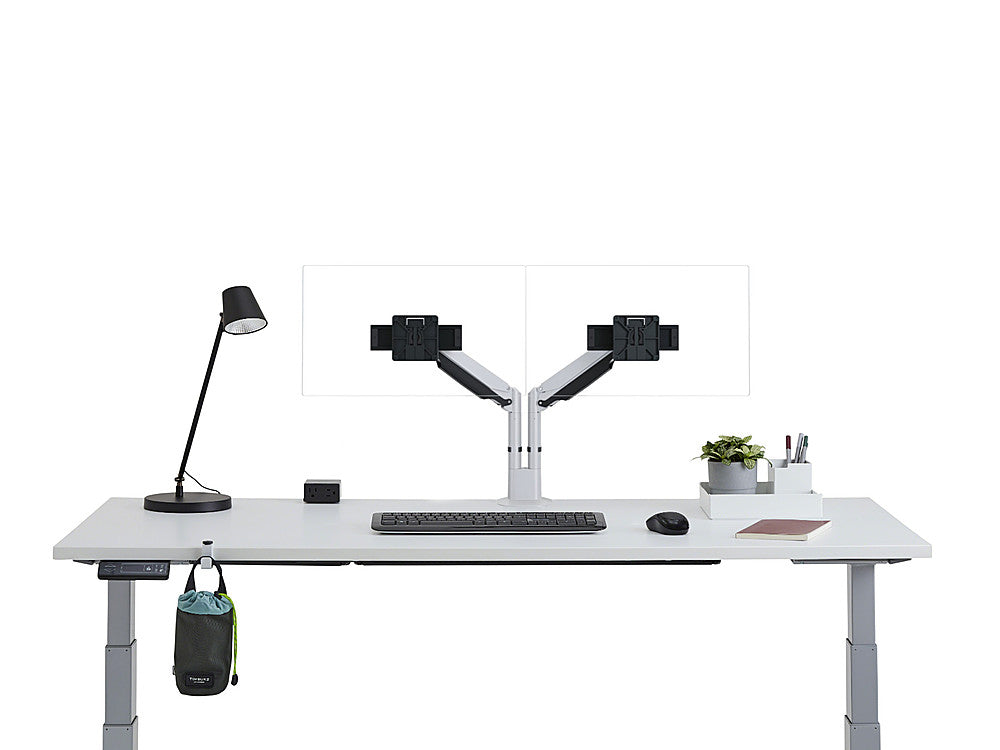 Steelcase - CF Series Intro Dual Monitor Arm with Sliders - Pewter_3