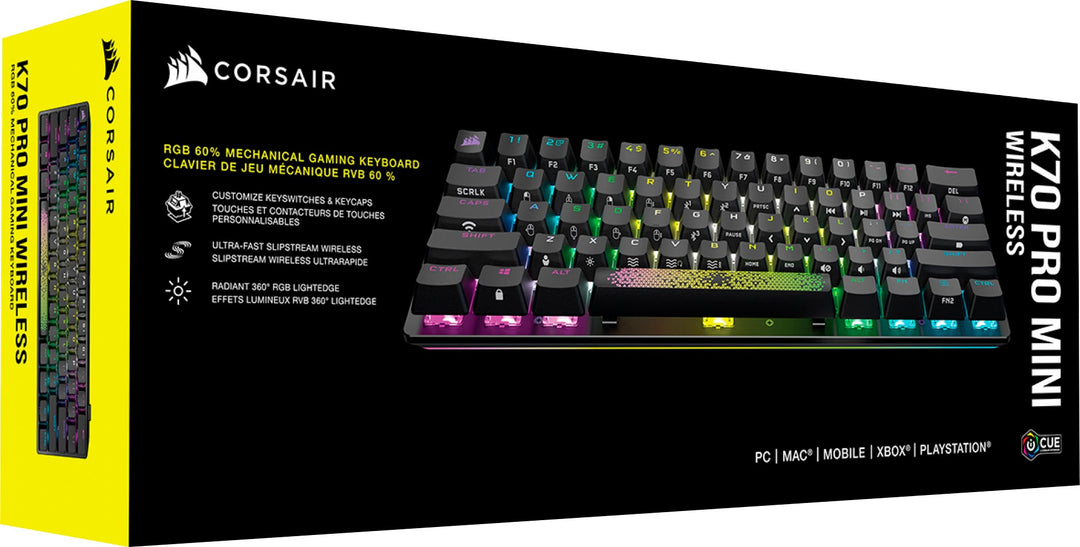 CORSAIR - K70 Pro Mini Wireless 60% RGB Mechanical Cherry MX SPEED Linear Switch Gaming Keyboard with swappable MX switches - Black_11