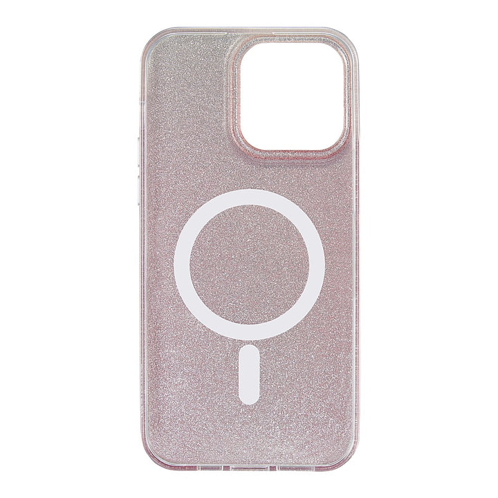 Insignia™ - Hard-Shell Case with MagSafe for iPhone 14 Pro Max - Rose Gold Gradient Glitter_10