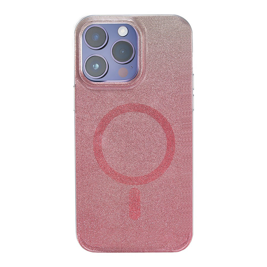 Insignia™ - Hard-Shell Case with MagSafe for iPhone 14 Pro Max - Rose Gold Gradient Glitter_0
