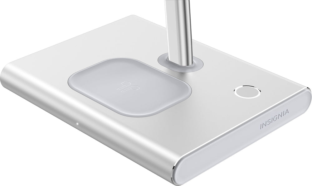 Insignia™ - 3-in-1 Wireless Charger with MagSafe for iPhone 14/13/12 series + Apple Watch + AirPods - Silver_1