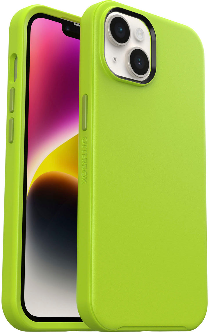 OtterBox - Symmetry Series+ for MagSafe Hard Shell for Apple iPhone 14 and Apple iPhone 13 - Lime All Yours_2