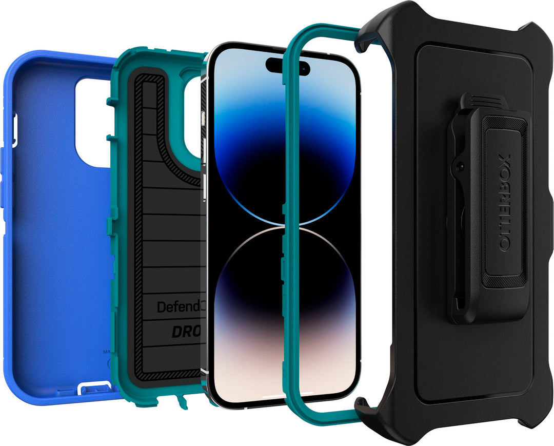 OtterBox - Defender Series Pro Hard Shell for Apple iPhone 14 Pro - Rain Check_1