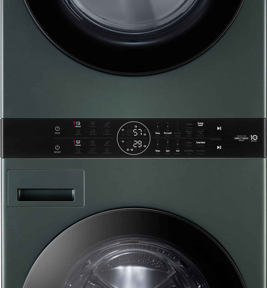LG - 4.5 Cu. Ft. HE Smart Front Load Washer and 7.4 Cu. Ft. Electric Dryer WashTower with Steam and Built-In Intelligence - Nature Green_7