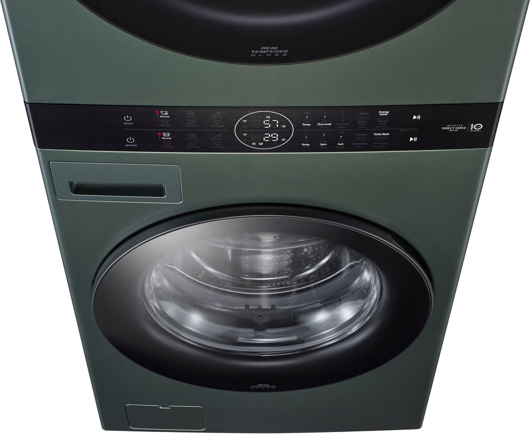 LG - 4.5 Cu. Ft. HE Smart Front Load Washer and 7.4 Cu. Ft. Electric Dryer WashTower with Steam and Built-In Intelligence - Nature Green_4