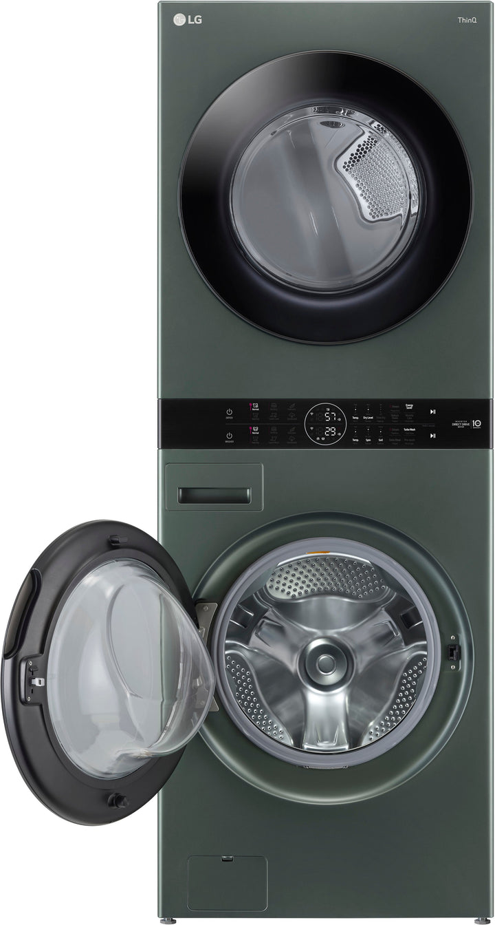LG - 4.5 Cu. Ft. HE Smart Front Load Washer and 7.4 Cu. Ft. Electric Dryer WashTower with Steam and Built-In Intelligence - Nature Green_14