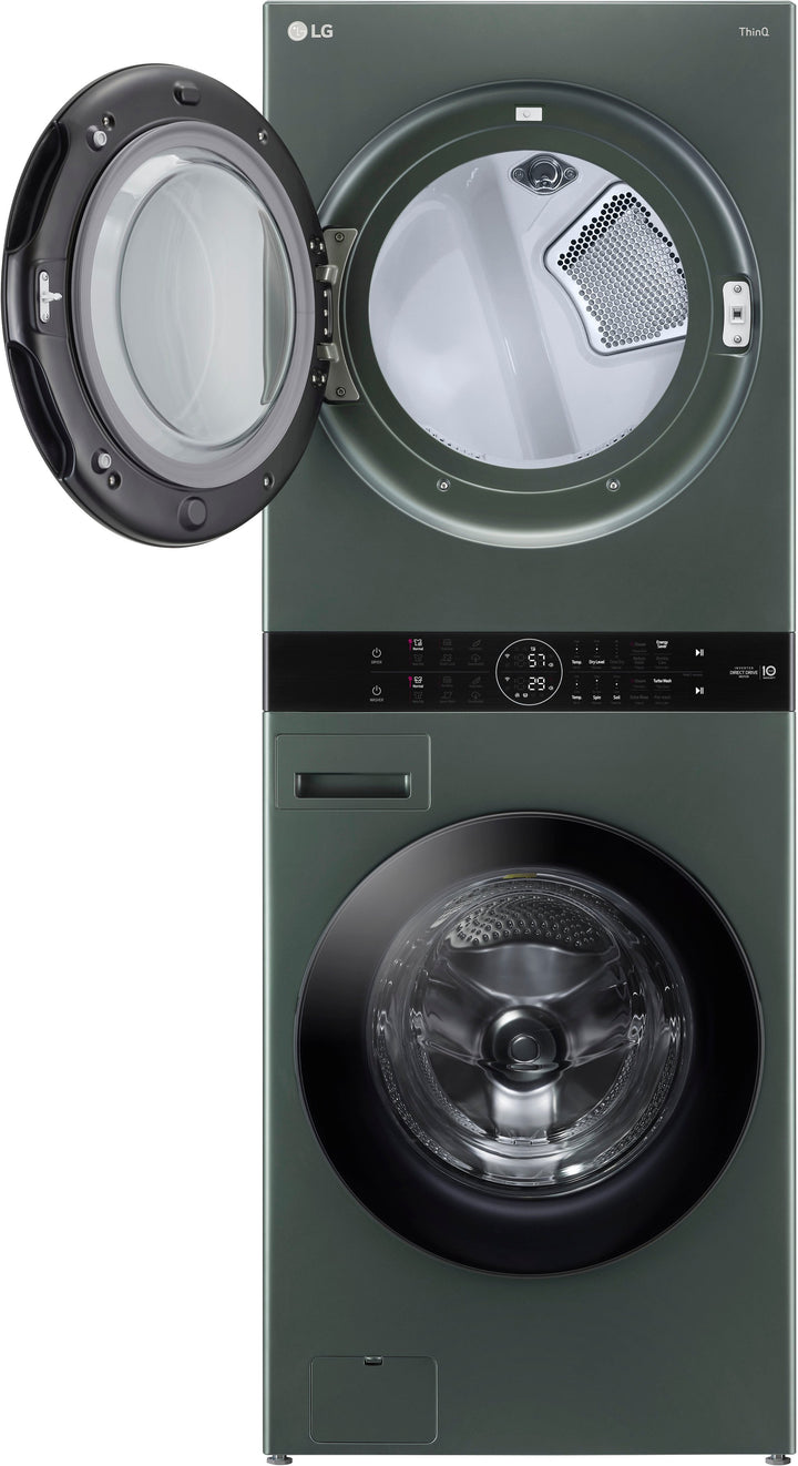LG - 4.5 Cu. Ft. HE Smart Front Load Washer and 7.4 Cu. Ft. Gas Dryer WashTower with Steam and Built-In Intelligence - Nature Green_11