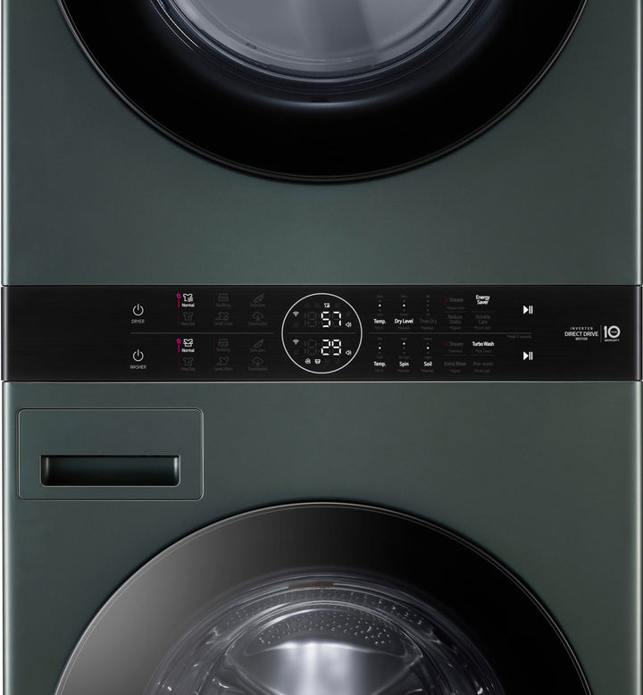 LG - 4.5 Cu. Ft. HE Smart Front Load Washer and 7.4 Cu. Ft. Gas Dryer WashTower with Steam and Built-In Intelligence - Nature Green_8
