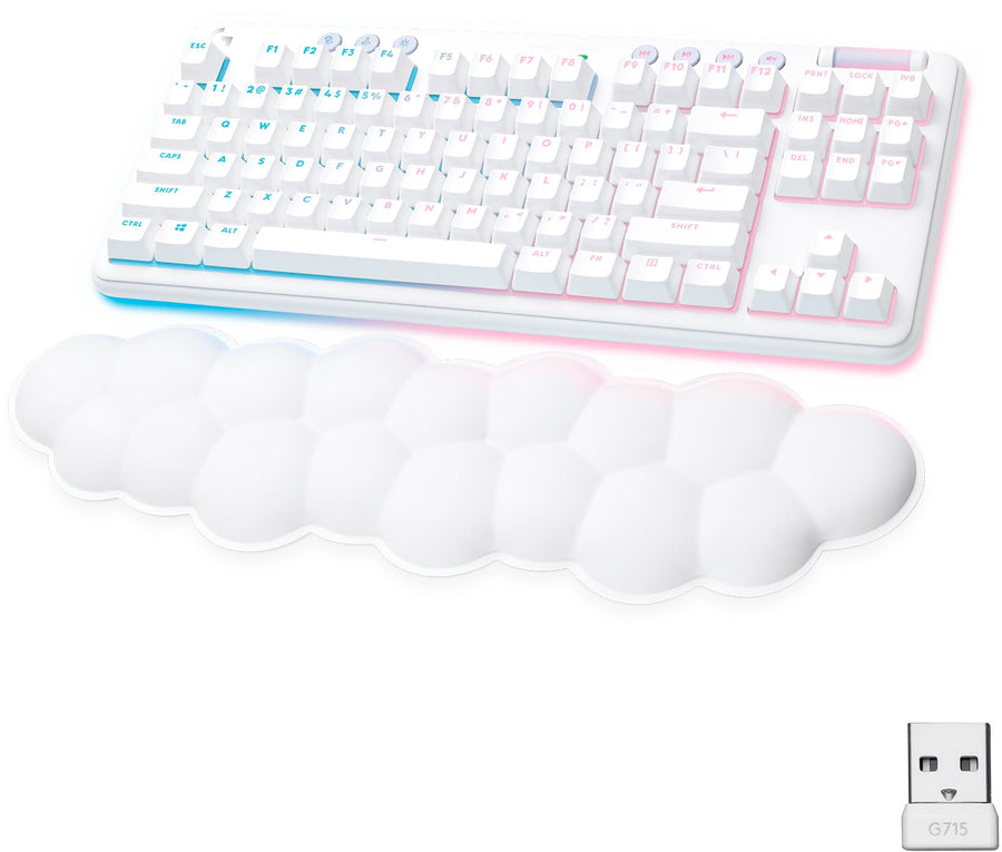 Logitech - G715 Aurora Collection TKL Wireless Mechanical Tactile Switch Gaming Keyboard for PC/Mac with Palm Rest Included - White Mist_0