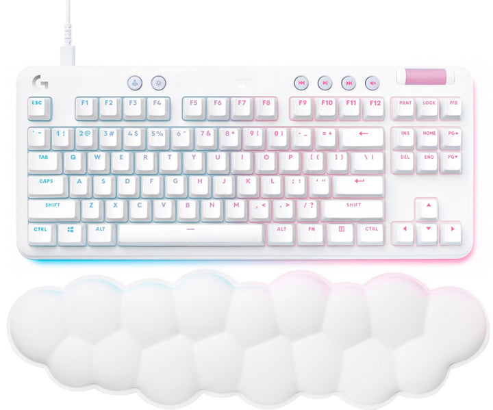 Logitech - G713 Aurora Collection TKL Wired Mechanical Tactile Switch Gaming Keyboard for PC/Mac with Palm Rest Included - White Mist_5