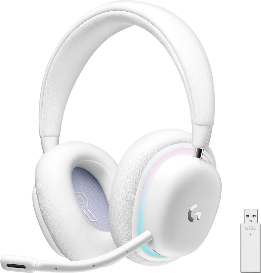 Logitech - G735 Aurora Collection Wireless Gaming Headset for PC/Mac and Mobile Devices with RGB Lighting - White Mist_0