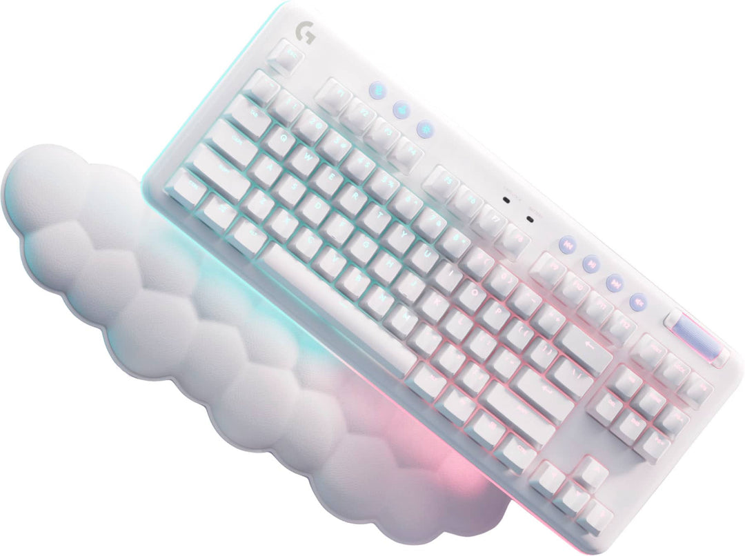Logitech - G715 Aurora Collection TKL Wireless Mechanical Clicky Switch Gaming Keyboard for PC/Mac with Palm Rest Included - White Mist_5