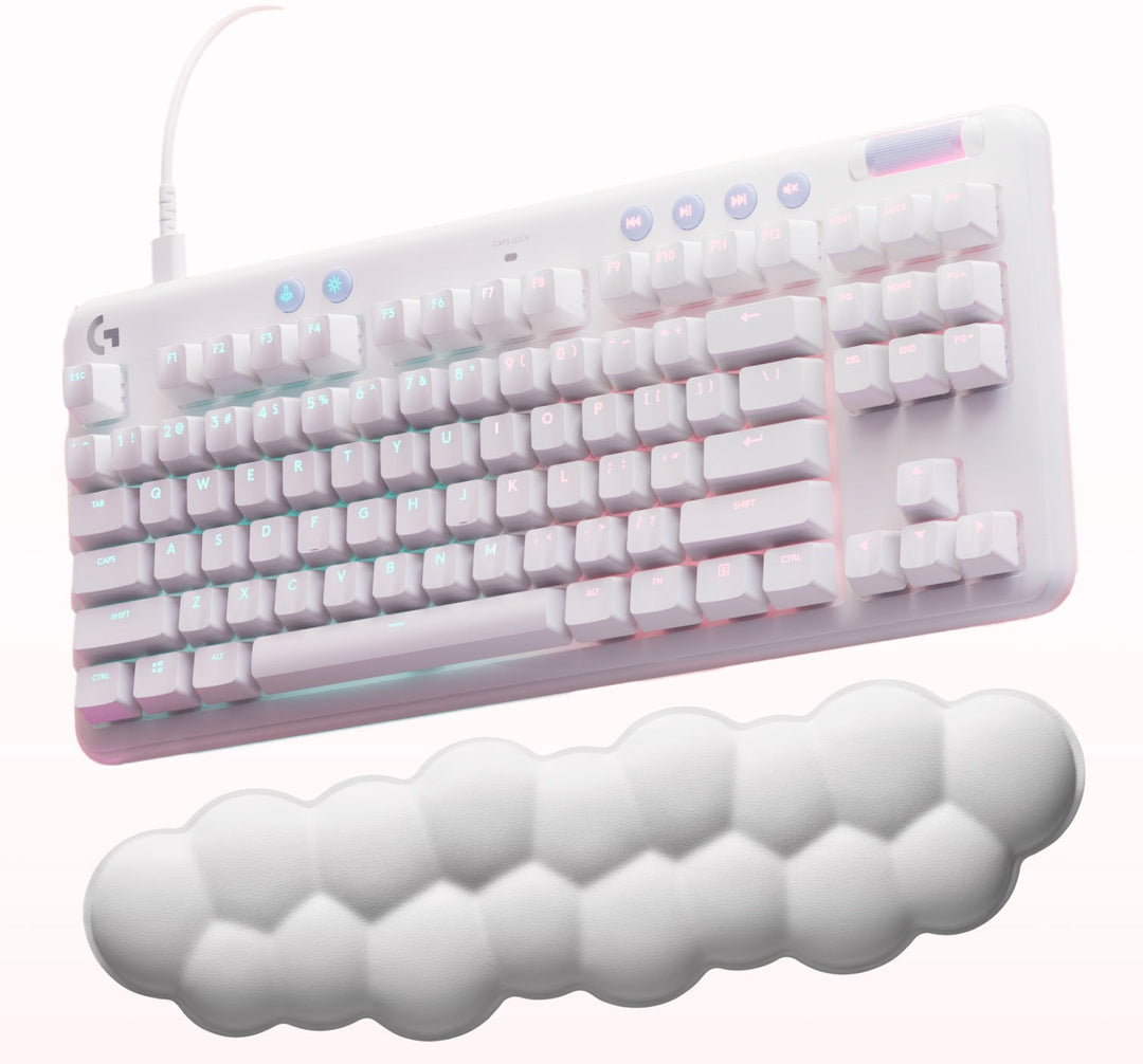 Logitech - G713 Aurora Collection TKL Wired Mechanical Clicky Switch Gaming Keyboard for PC/Mac with Palm Rest Included - White Mist_6