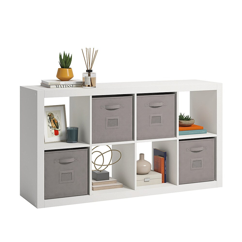 Sauder - Stow-away Organize  2 Shelf-8 Cubby  Bookshelf with White Finish_1