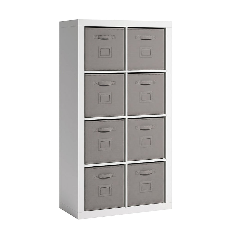 Sauder - Stow-away Organize  2 Shelf-8 Cubby  Bookshelf with White Finish_0