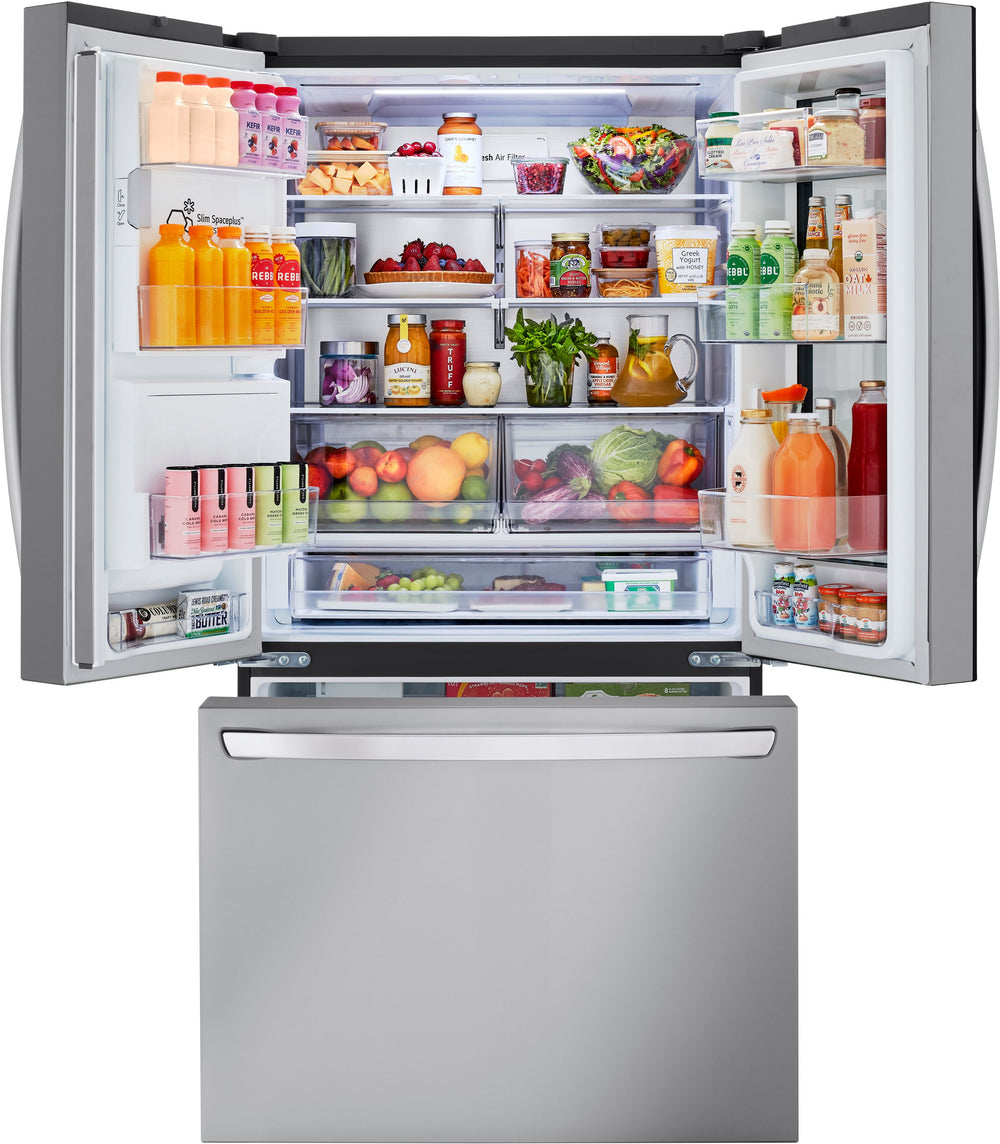 LG - 25.5 Cu. Ft. French Door Counter-Depth Smart Refrigerator with InstaView - Stainless steel_1