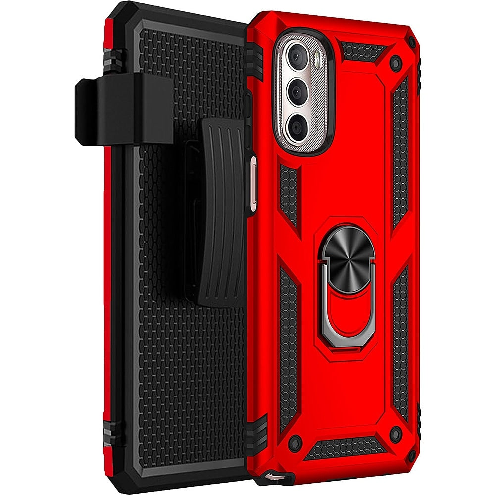 SaharaCase - Military Kickstand Series Case for Motorola Moto G Stylus 5G (2022) - Red_4