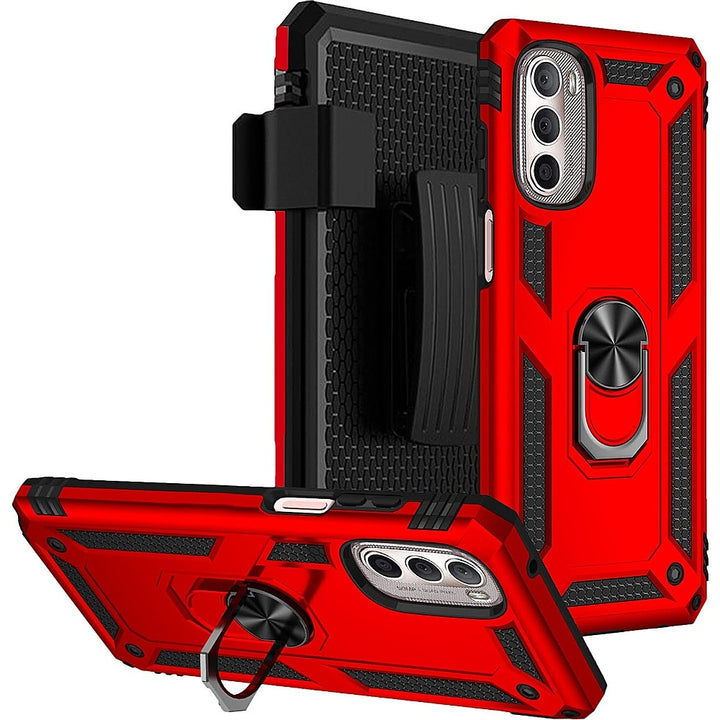 SaharaCase - Military Kickstand Series Case for Motorola Moto G Stylus 5G (2022) - Red_5