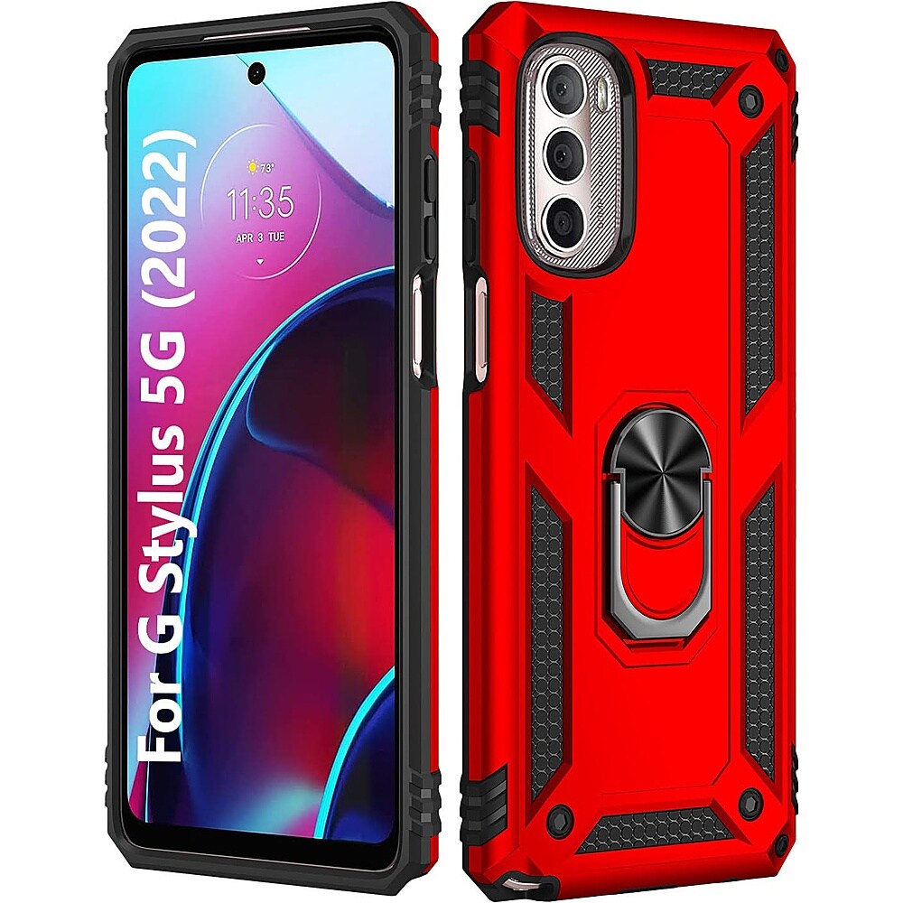 SaharaCase - Military Kickstand Series Case for Motorola Moto G Stylus 5G (2022) - Red_3