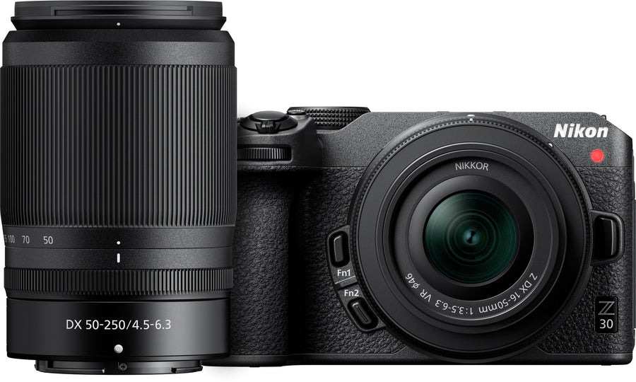 Nikon - Z 30 4K Mirrorless Camera 2-Lens Kit w/ NIKKOR Z DX 16-50mm f/3.5-6.3 VR and NIKKOR Z DX 50-250mm f/4.5-6.3 VR Lenses - Black_0