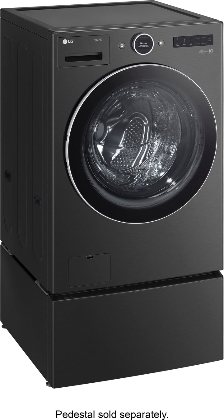 LG - 5.0 Cu. Ft. High-Efficiency Stackable Smart Front Load Washer with Steam and TurboWash 360 - Black steel_20