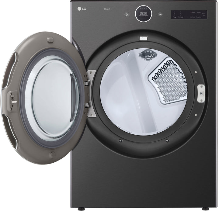 LG - 7.4 Cu. Ft. Stackable Smart Electric Dryer with TurboSteam - Black steel_18